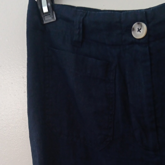 Quince European Linen Wide Leg Trousers Deep Navy - Picture 3 of 9